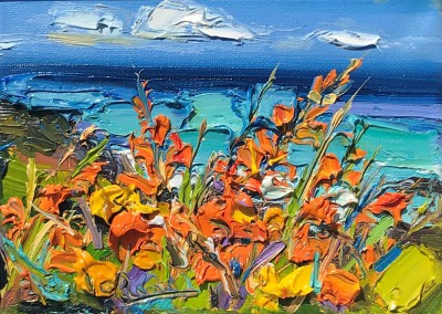 Scottish Artist Judith Bridgland - Montbretia in Sea Breeze
